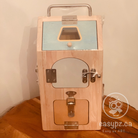 Jouet boîte à clefs en bois pour enfants